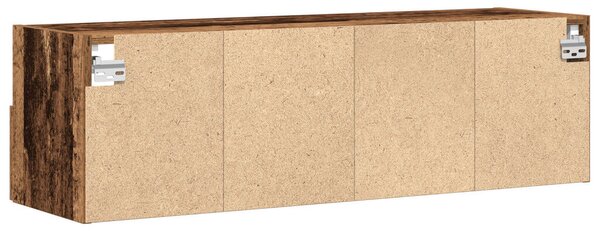 TV Fali Szekrények 2 db Régi Fa 100x30x30 cm Mérnöki Fa