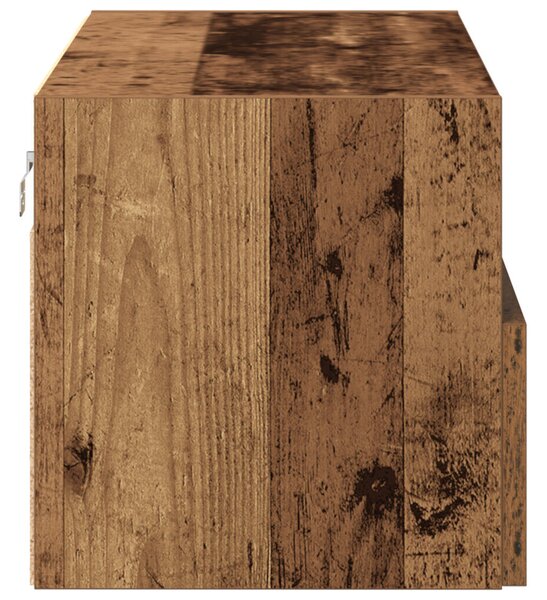 TV Fali Szekrények 2 db Régi Fa 100x30x30 cm Mérnöki Fa