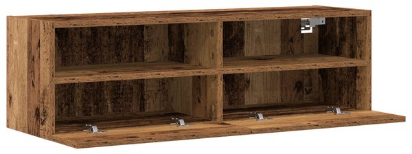 TV Fali Szekrények 2 db Régi Fa 100x30x30 cm Mérnöki Fa