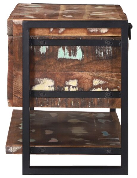 Tároló láda Többszínű 80x35x45 cm Tömör Fa Újrahasznosított