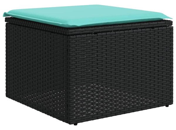 VidaXL 4 részes fekete polyrattan kerti ülőgarnitúra párnával