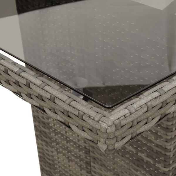 VidaXL 9 részes szürke polyrattan kerti étkezőgarnitúra párnával