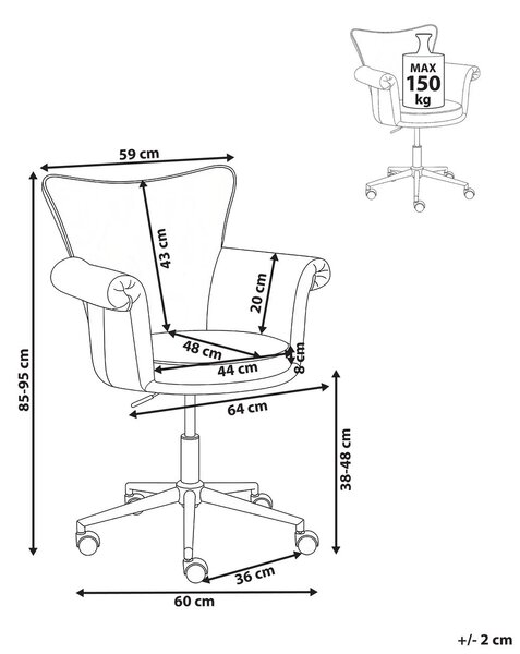 Forgószék VELENCIA Bársony Barna