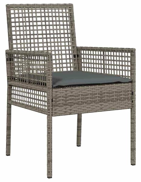VidaXL Kert étkező szett 3 pcs Szürke Poli rattan