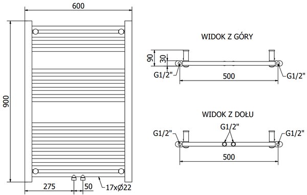 Mexen, Mexen Mars elektromos fűtés 900 x 600 mm, 600 W, fehér - W110-0900-600-2600-20
