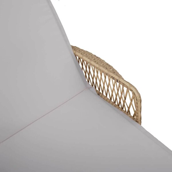 VidaXL Napozóágy párnával 1-személy Bézs 157 x 55 x 92cm polirattan