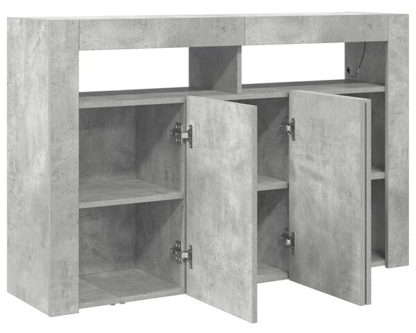 Oldalszekrény Beton Szürke Mérnöki Fa 116 x 30 x 75 cm Téglalap