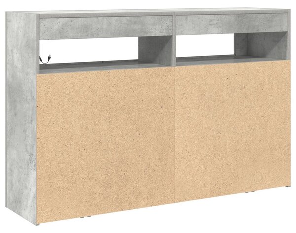 Oldalszekrény Beton Szürke Mérnöki Fa 116 x 30 x 75 cm Téglalap