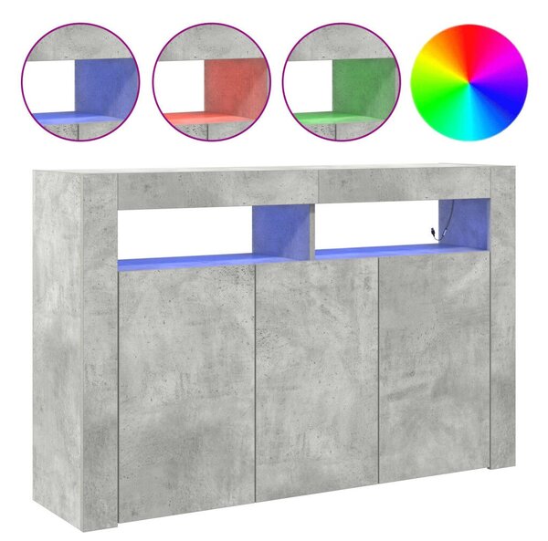 Oldalszekrény Beton Szürke Mérnöki Fa 116 x 30 x 75 cm Téglalap