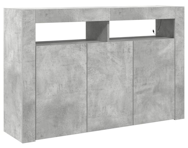 Oldalszekrény Beton Szürke Mérnöki Fa 116 x 30 x 75 cm Téglalap