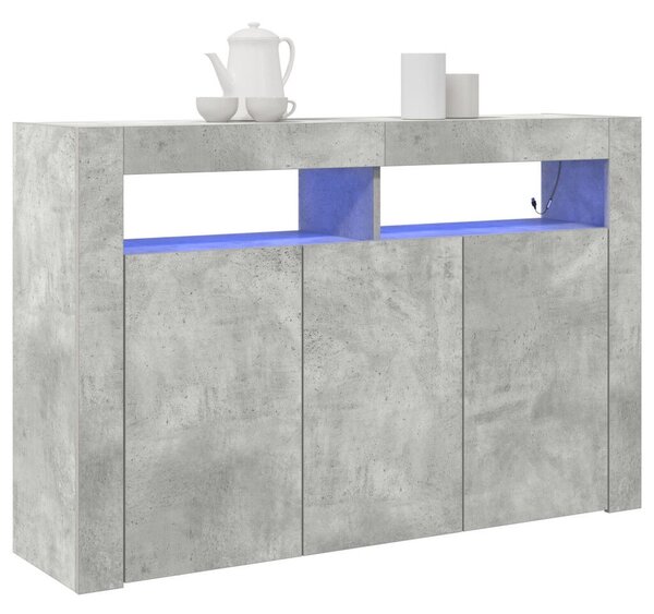 Oldalszekrény Beton Szürke Mérnöki Fa 116 x 30 x 75 cm Téglalap