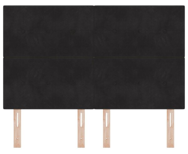 Fejtámla Gombos Kárpitozás Fekete 140 cm Bársony