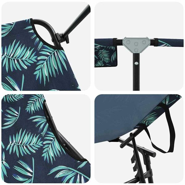 VidaXL Összecsukható nyugágy 2 pcs Zöld 56 x 190 x 81cm szövet