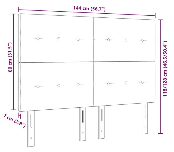 Fejtámla Gombos Kárpitozás Fekete 140 cm Bársony