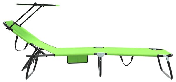 VidaXL Összecsukható nyugágy 2 pcs Zöld 56 x 190 x 81cm szövet