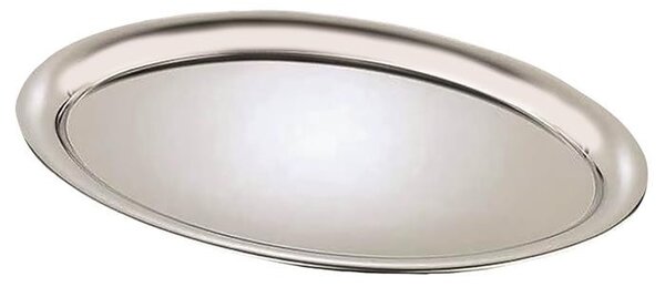Tálca, rozsdamentes, ovális, 19x14 cm, matt inox (KHKE684)