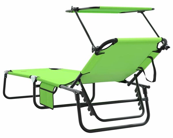 VidaXL Összecsukható nyugágy 2 pcs Zöld 56 x 190 x 81cm szövet