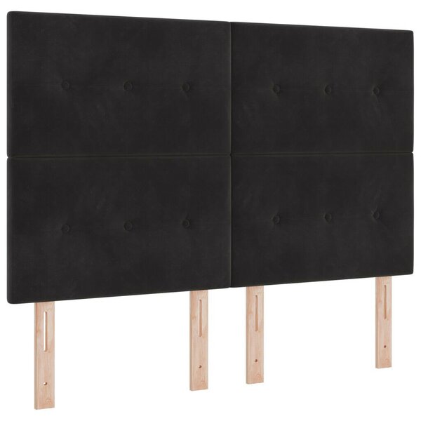 Fejtámla Gombos Kárpitozás Fekete 140 cm Bársony