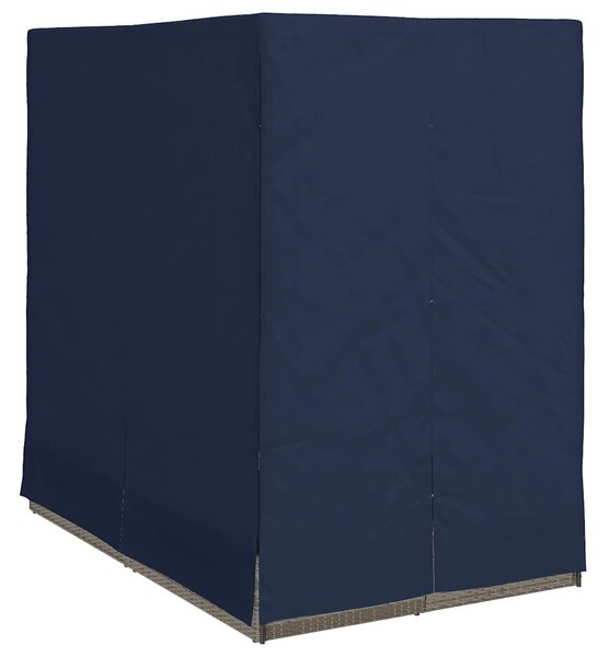 VidaXL Dupla napozóágy Állítható Fekete 205 x 129 x 200 cm polirattan