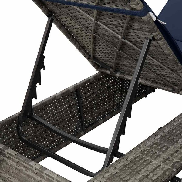 VidaXL Dupla napozóágy Állítható Fekete 205 x 129 x 200 cm polirattan