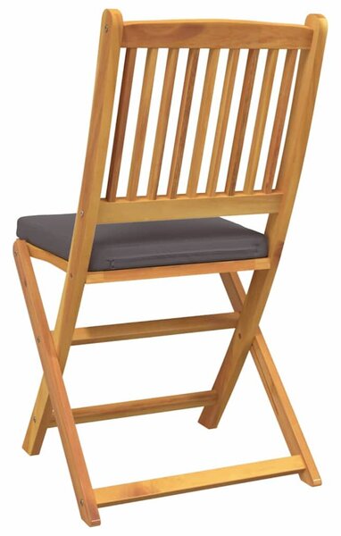 VidaXL Összecsukható szék 8 pcs Szürke 49 x 57.5 x 92cm Tömör akácfa