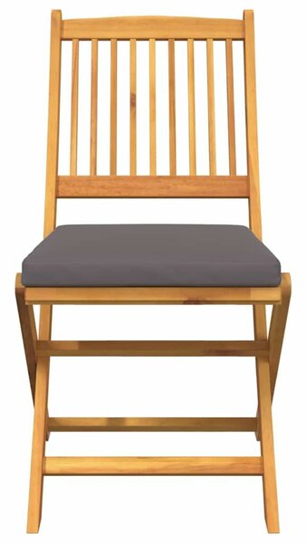 VidaXL Összecsukható szék 8 pcs Szürke 49 x 57.5 x 92cm Tömör akácfa