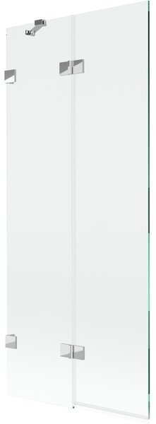 Mexen Lunar, kétszárnyú kádparaván bal oldali 80 x 150 cm, átlátszó üveg, króm, 897-080-100-01-00-L