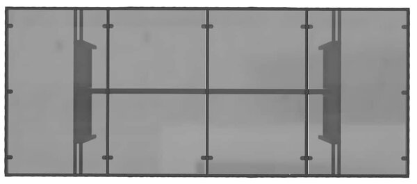 VidaXL Kert étkező szett 9 pcs Fekete 190 x 80 x 75 cm polirattan