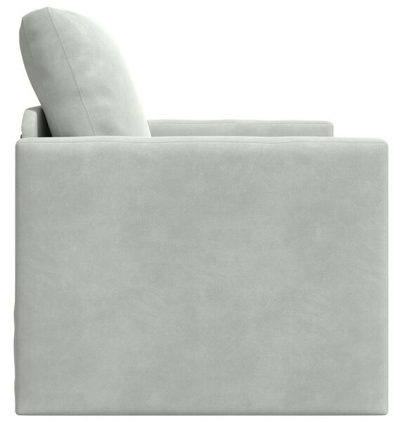 Egyszemélyes Floor Sofa Átalakítható Szövet 74x77x81 cm Világosszürke
