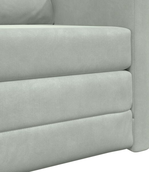 Egyszemélyes Floor Sofa Átalakítható Szövet 74x77x81 cm Világosszürke