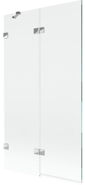 Mexen Lunar, kétszárnyú kádparaván bal oldali 100 x 150 cm, átlátszó üveg, króm, 897-100-100-01-00-L