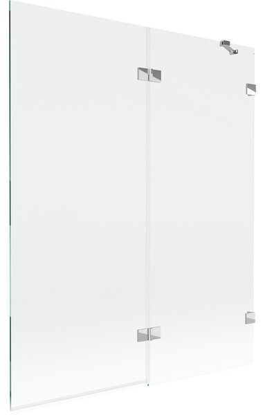 Mexen Lunar, kétszárnyú kádparaván jobb oldali 140 x 150 cm, átlátszó üveg, króm, 897-140-100-01-00-P