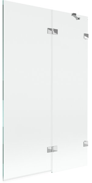 Mexen Lunar, kétszárnyú kádparaván jobb oldali 110 x 150 cm, átlátszó üveg, króm, 897-110-100-01-00-P