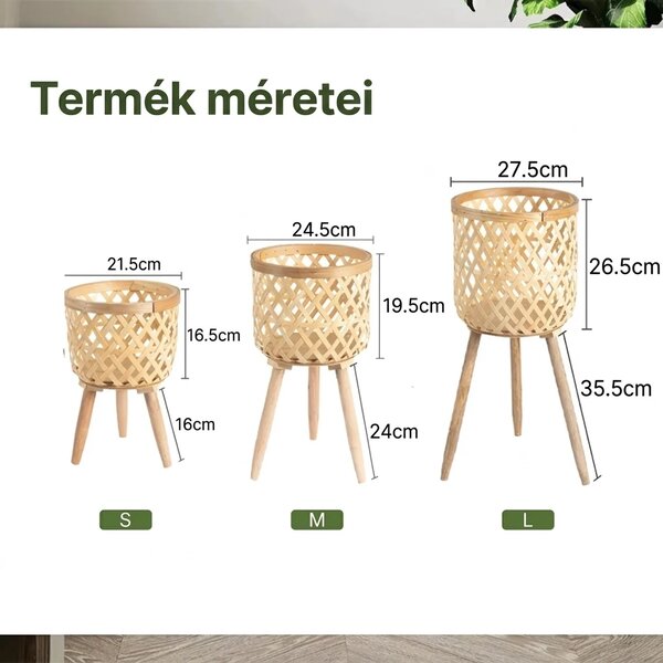 Rattanbloom™ álló Rattan Virágcserép