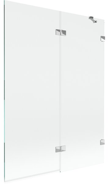 Mexen Lunar, kétszárnyú kádparaván jobb oldali 130 x 150 cm, átlátszó üveg, króm, 897-130-100-01-00-P
