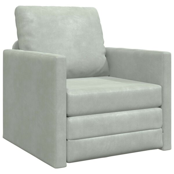 Egyszemélyes Floor Sofa Átalakítható Szövet 74x77x81 cm Világosszürke