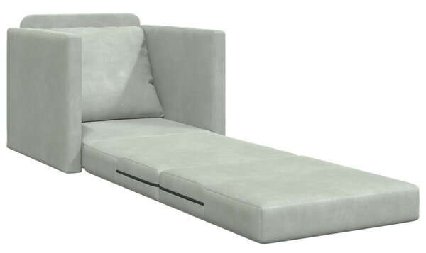 Egyszemélyes Floor Sofa Átalakítható Szövet 74x77x81 cm Világosszürke