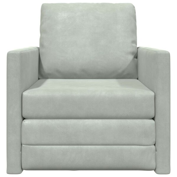 Egyszemélyes Floor Sofa Átalakítható Szövet 74x77x81 cm Világosszürke