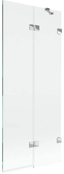 Mexen Lunar, kétszárnyú kádparaván jobb oldali 80 x 150 cm, átlátszó üveg, króm, 897-080-100-01-00-P