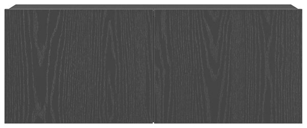 TV faliszekrények (2 db) - Fekete tölgy, 80x30x30 cm, MDF-ből készült