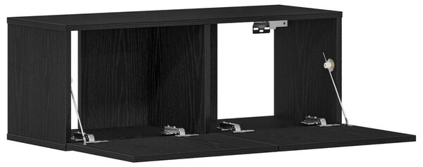 TV faliszekrények (2 db) - Fekete tölgy, 80x30x30 cm, MDF-ből készült
