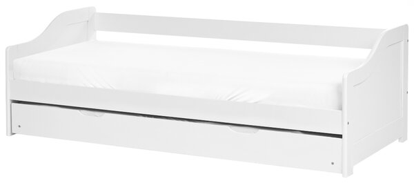 Kihúzható heverő Fenyő LUNERAY 90 x 200 cm Fehér