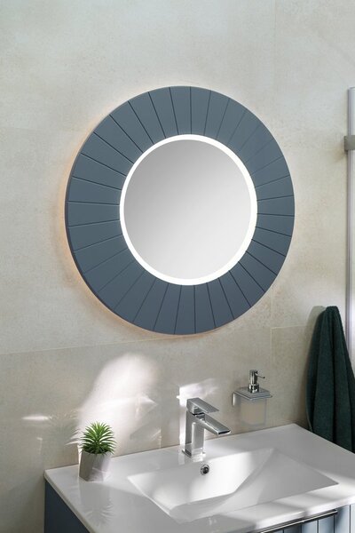 Sapho Sapho, LUMIRO STRIP kerek tükör LED világítással a keretben, 90 cm átmérőjű, agila, LR950-4343S