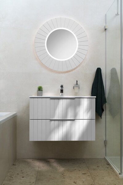Sapho Sapho, LUMIRO STRIP kerek tükör LED világítással a keretben, 90 cm átmérőjű, agila, LR950-4343S