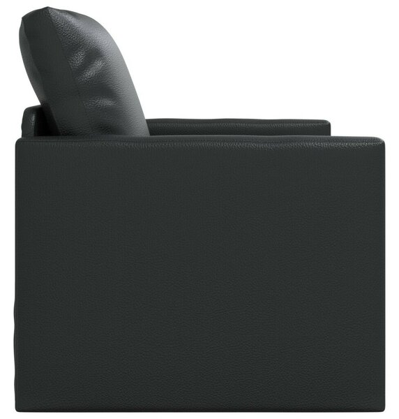 Floor Sofa Bed 2-in-1 Fekete 74x77x81 cm Műbőr