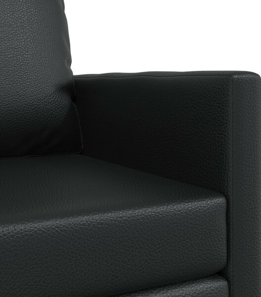 Floor Sofa Bed 2-in-1 Fekete 74x77x81 cm Műbőr