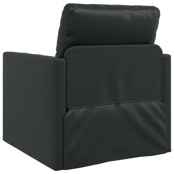 Floor Sofa Bed 2-in-1 Fekete 74x77x81 cm Műbőr