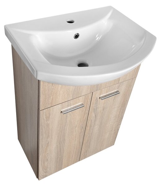 Aqualine Sapho, ZOJA mosdószekrény 50,5x74x30 cm, platina tölgy, 51057