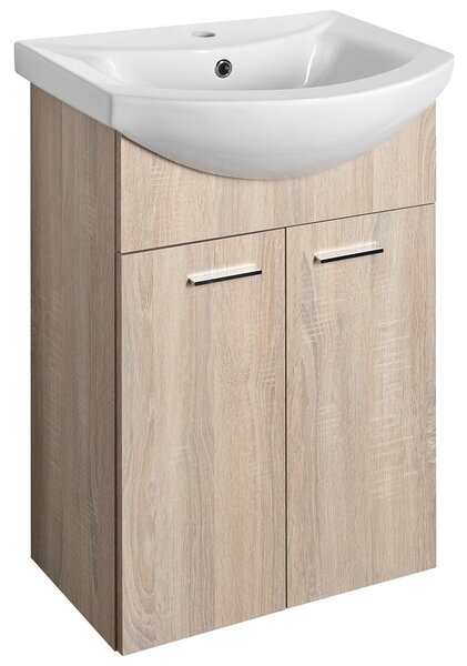 Aqualine Sapho, ZOJA mosdószekrény 50,5x74x30 cm, platina tölgy, 51057