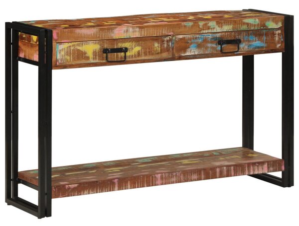 Többszínű Konzolasztal 120x33x75 cm Tömör újrahasznosított fa